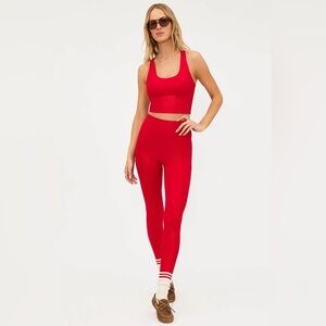 NEW BEACH RIOT PIPER RED SHINE WAFFLE LEGGINGS! SIZE XS, NEW WITH TAGS!